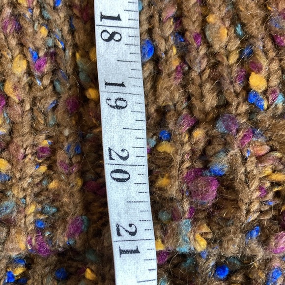 Zara women' Knit Women's Chunky Sweater Long Sleeve V-Neck Brown Speckled Size S - Picture 12 of 12